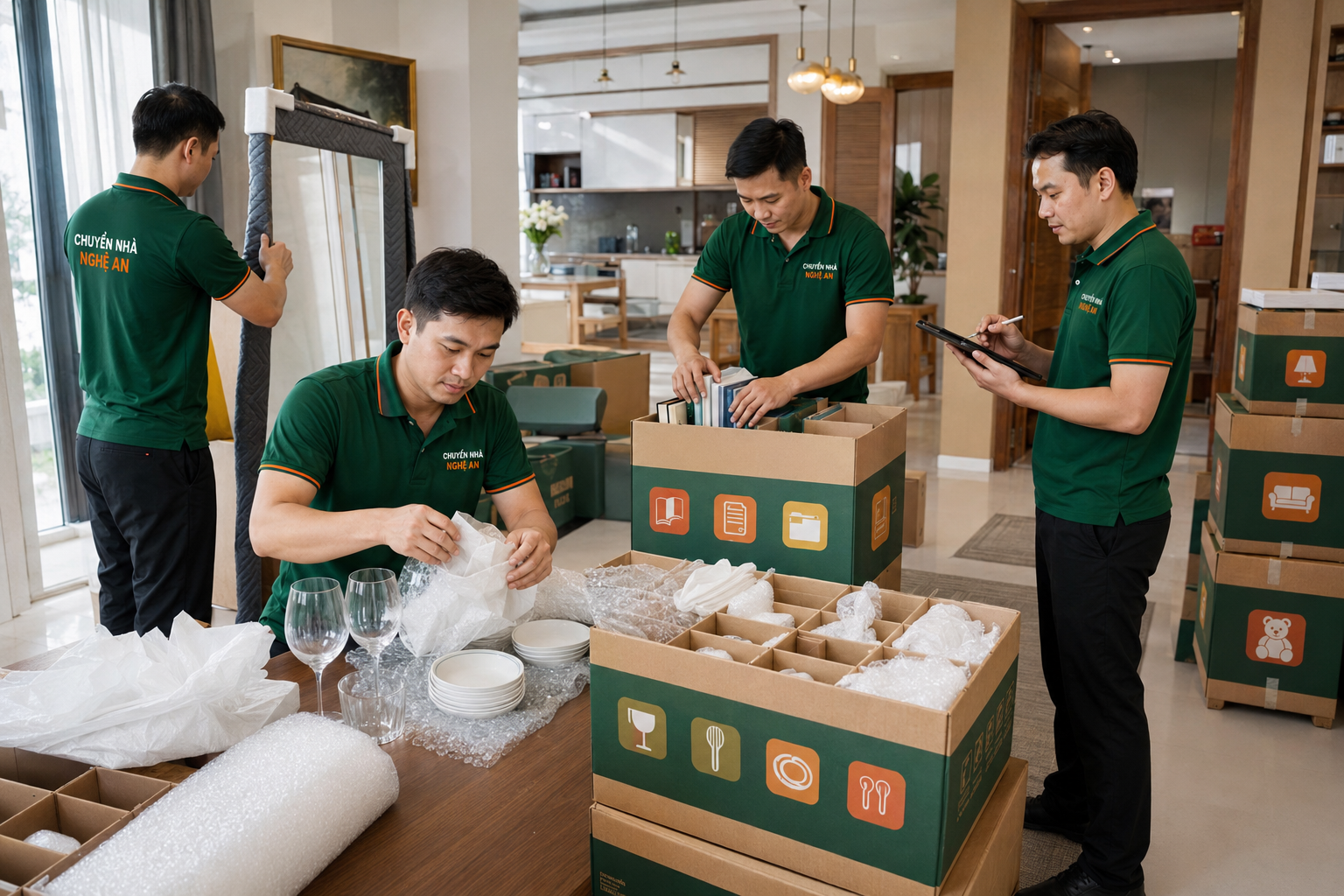 Đóng gói đồ đạc khi chuyển nhà trọn gói tại Nghệ An