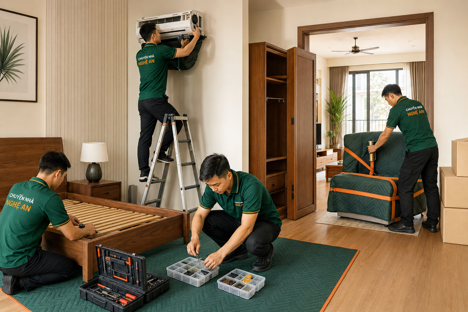 Tháo lắp nội thất khi chuyển nhà trọn gói tại Nghệ An