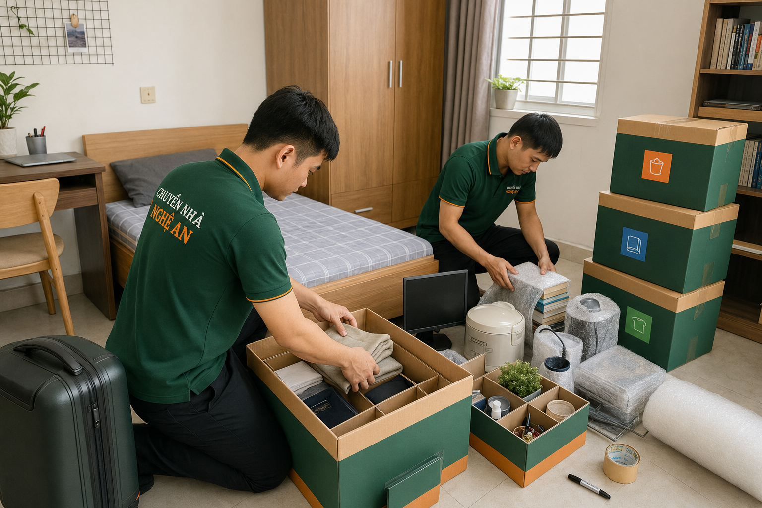Đóng gói đồ đạc khi chuyển phòng trọ tại Vinh, Nghệ An