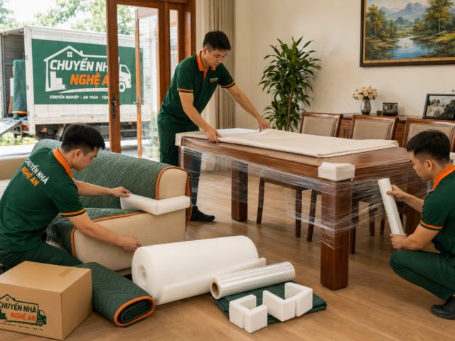 Cách bọc lót đồ nội thất khi chuyển nhà phường Vinh Phú