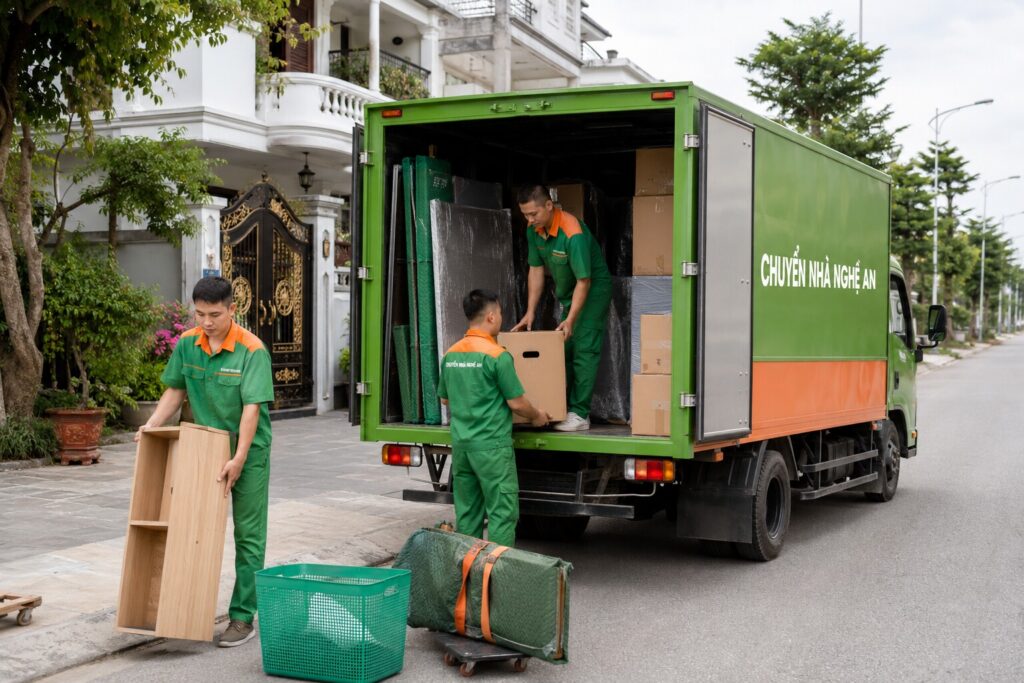 Sắp xếp đồ đạc lên xe tải chuyển nhà