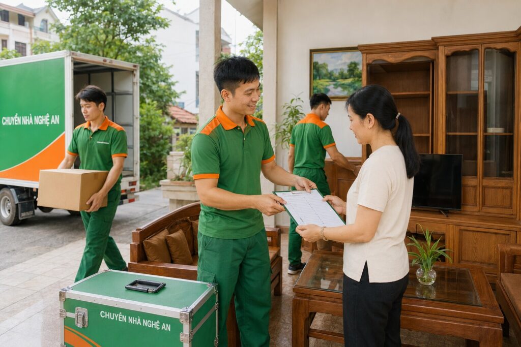 Đội ngũ Chuyển Nhà Nghệ An hoàn tất bàn giao đồ đạc
