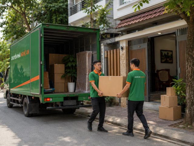 Đội ngũ Chuyển Nhà Nghệ An bàn giao đồ đạc cho khách hàng chuyển nhà phường Trường Vinh