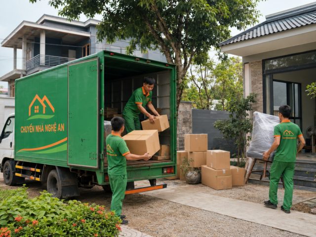 Đội ngũ Chuyển Nhà Nghệ An thực hiện dịch vụ chuyển nhà trọn gói tại phường Vinh Hưng