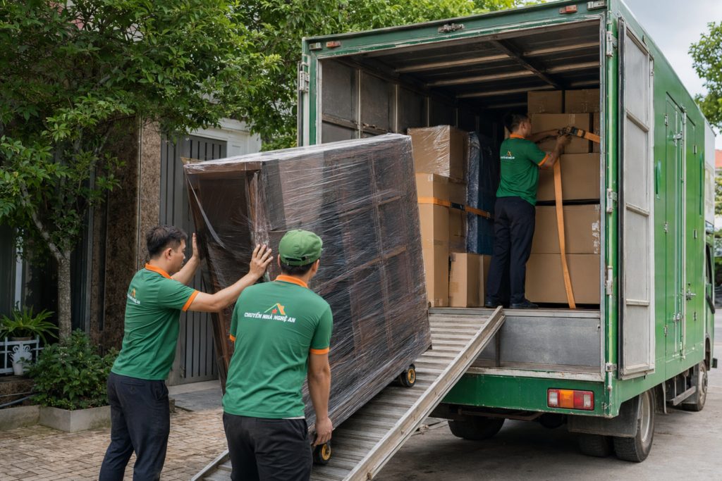 Xe tải Chuyển Nhà Nghệ An phục vụ dịch vụ chuyển nhà trọn gói tại phường Vinh Hưng