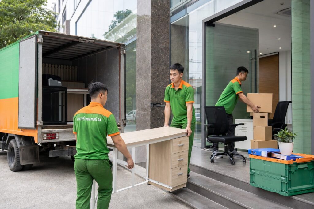Đội ngũ Chuyển Nhà Nghệ An vận chuyển thiết bị văn phòng tại phường Vinh Lộc